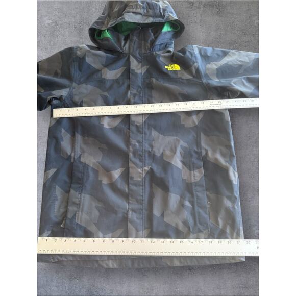 The North Face HyVent Rain Jacket Blue Camo Hooded Full Zip Lightweight Boys XL - Picture 9 of 11